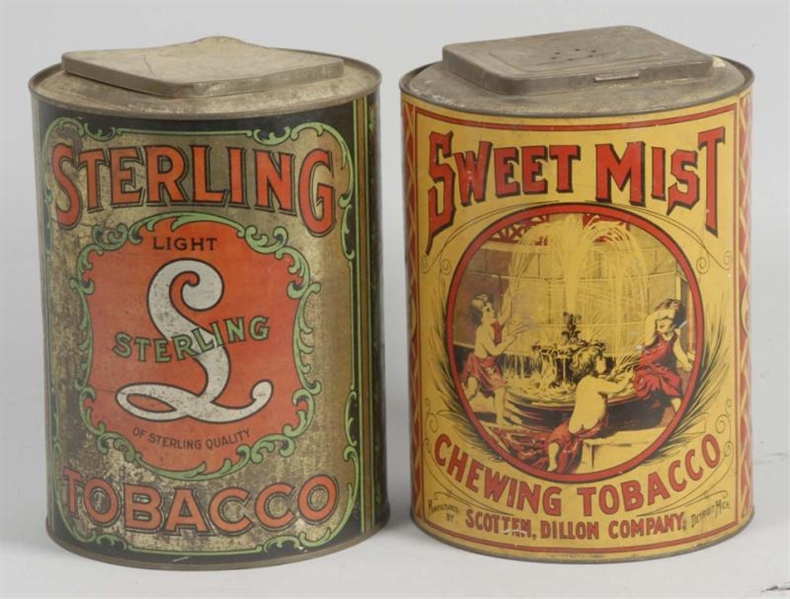 LOT OF 2: LARGE TOBACCO TINS.                     