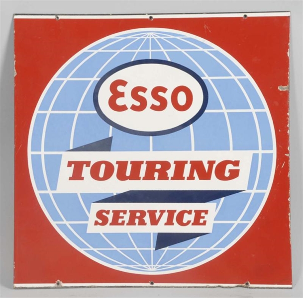 PORCELAIN ESSO TOURING SERVICE ADVERTISING SIGN.  