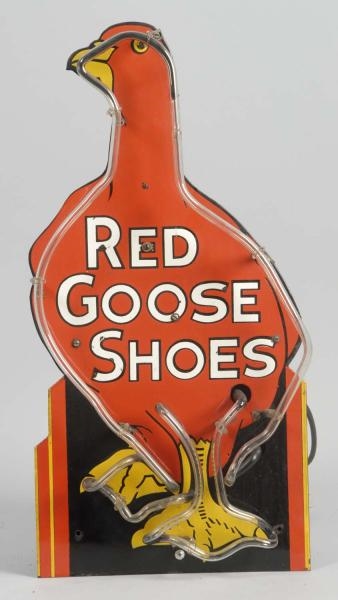 RED GOOSE SHOES NEON SIGN.                        