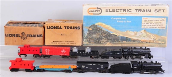 LOT OF POST WAR 027 GAUGE LIONEL TRAINS.          