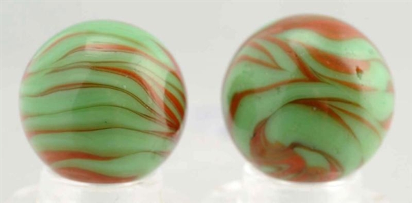 LOT OF 2: CHRISTENSEN AGATE FLAME MARBLES.        