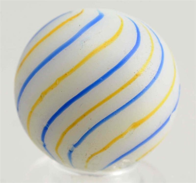 BLUE AND YELLOW BANDED CLAMBROTH MARBLE.          