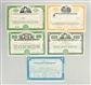 LOT OF 5: AUTO RELATED STOCK CERTIFICATES.        