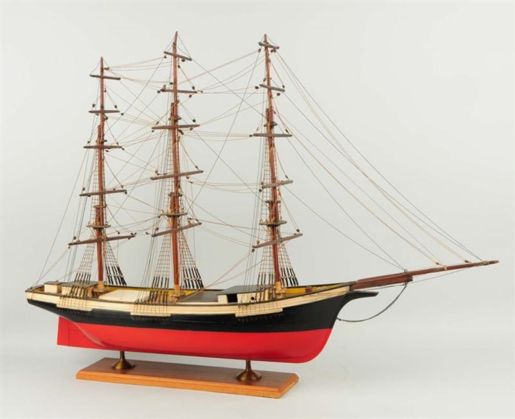 LARGE WOODEN SCALE SAILBOAT.                      