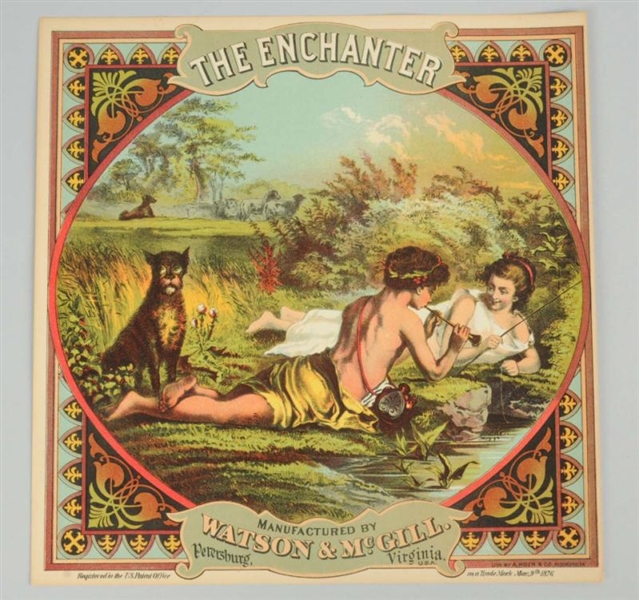 THE ENCHANTER TOBACCO CRATE LABEL.                