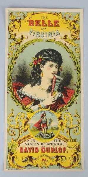 THE BELLE OF VIRGINIA TOBACCO CRATE LABEL.        