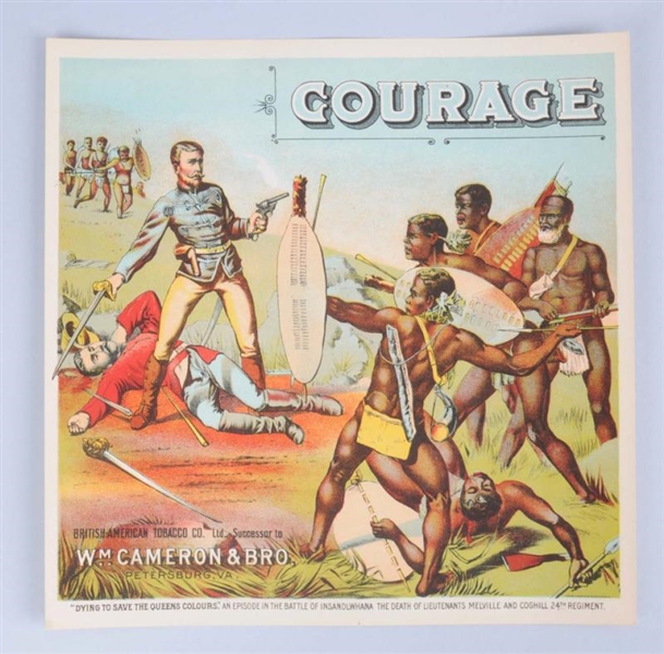 COURAGE TOBACCO CRATE LABEL.                      