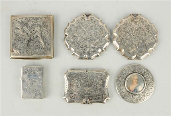 LOT OF 6: SILVER ITEMS.                           