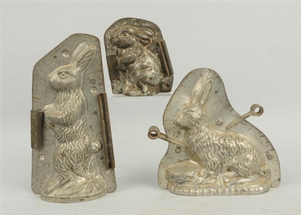 LOT OF 3: RABBIT CHOCOLATE CANDY MOLDS.           