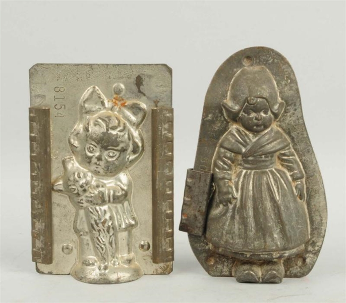 LOT OF 2: LITTLE GIRL CHOCOLATE CANDY MOLDS.      