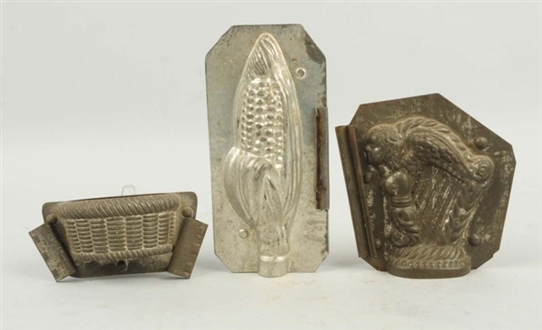 LOT OF 3: SMALL CHOCOLATE CANDY MOLDS.            