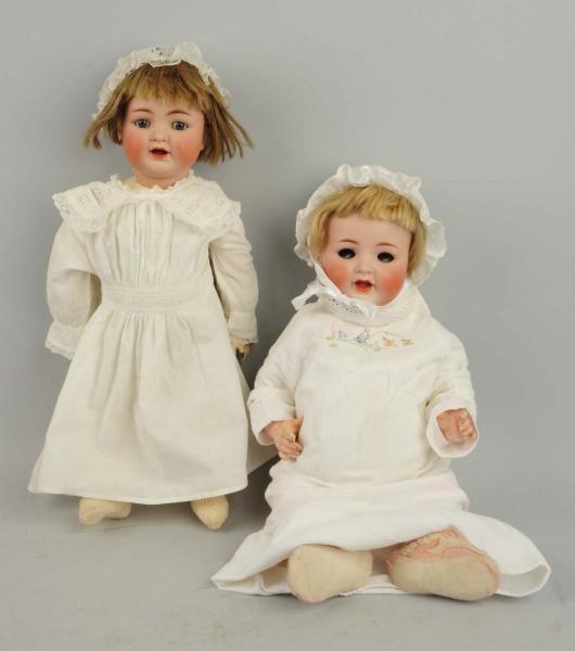  LOT OF 2: GERMAN BISQUE K*R CHARACTER DOLLS.     