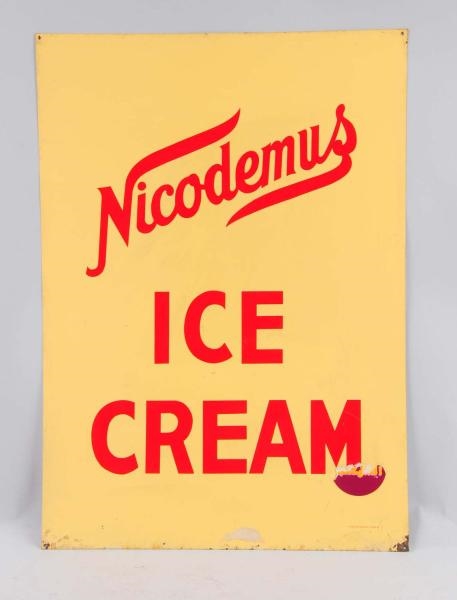 NICODEMUS ICE CREAM TIN SIGN.                     