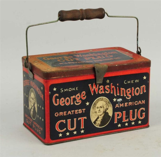 GEORGE WASHINGTON CUT PLUG TIN.                   