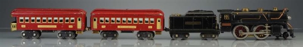 LIONEL 384 WITH 337 & 338 PASSENGER CARS.         