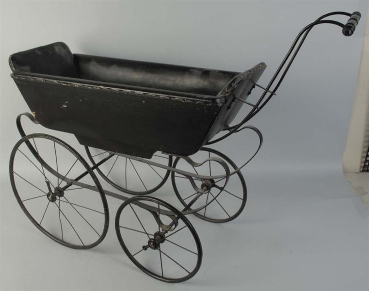 WOODEN DOLL CARRIAGE.                             