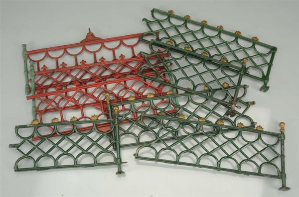 LOT OF 18: PIECES OF ASSORTED CAST IRON FENCE.    