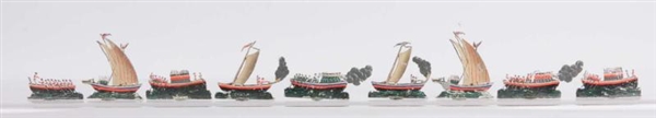 9PC. 19TH CENTURY PRUSSIAN SMALL SHIPS.           