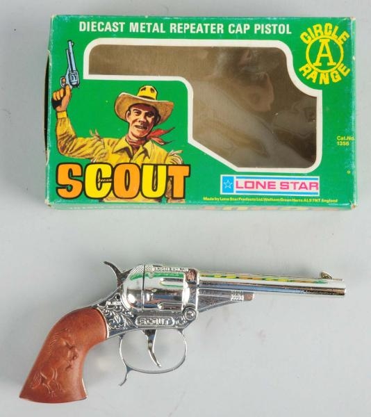 ENGLISH LONE STAR SCOUT TOY PISTOL DIE CAST.      