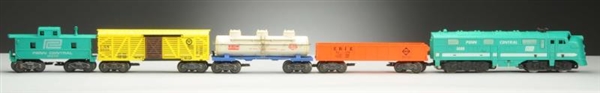 MARX 4000 PENN CENTRAL DIESEL WITH 3 FREIGHT CARS 