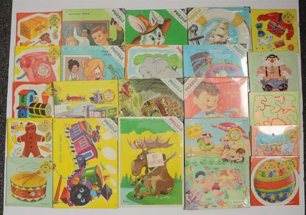 LOT OF 38: SAMUEL LOWE CHILDRENS TRAY PUZZLES.   