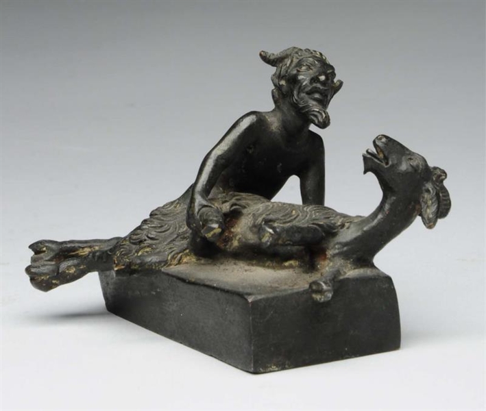 OLD EROTIC VIENNA BRONZE OF A SAYTR & A LAMB.     