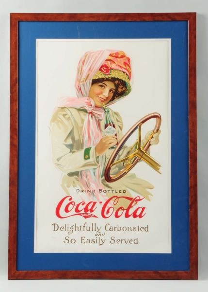 LARGE REPRODUCTION COCA-COLA DUSTER GIRL POSTER.  