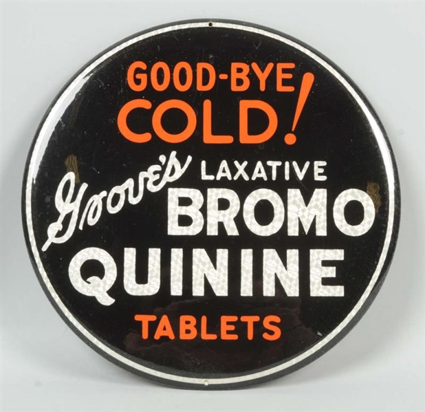 1940S BROMO QUININE TABLETS CELLULOID SIGN.       