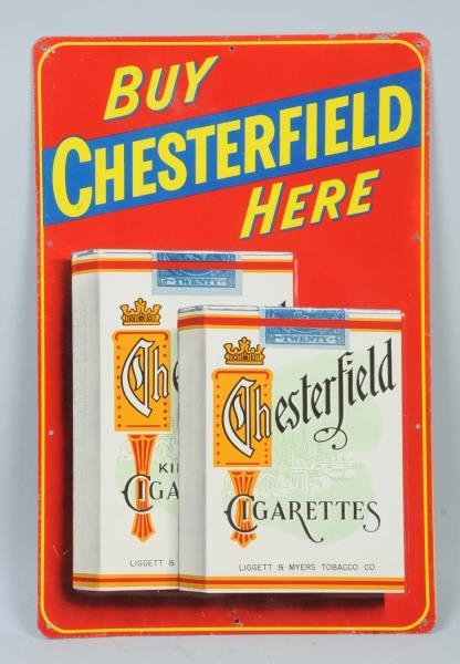 CHESTERFIELD EMBOSSED TIN SIGN.                   