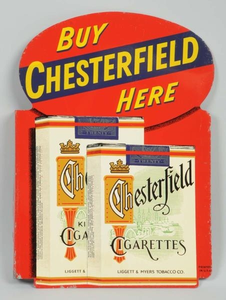 1960S CHESTERFIELD TIN FLANGE SIGN.               