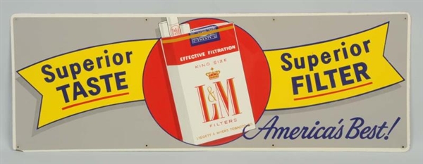 1960S L&M CIGARETTES TIN SIGN.                    