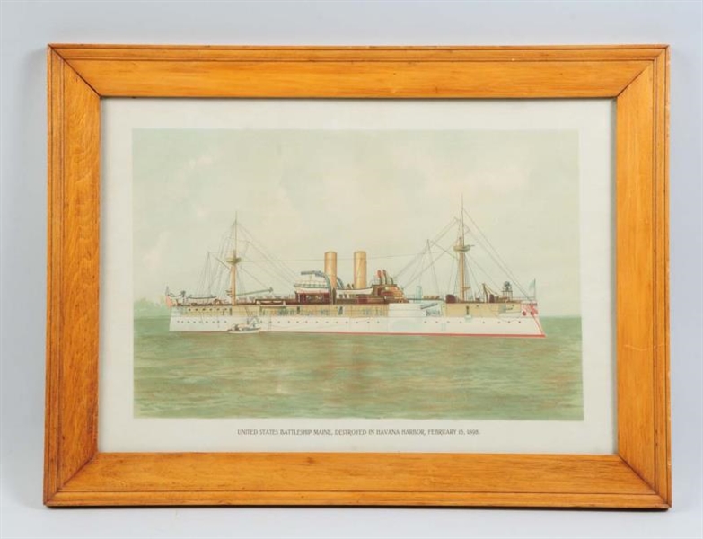 PRINT OF US BATTLESHIP MAINE PICTURE.             
