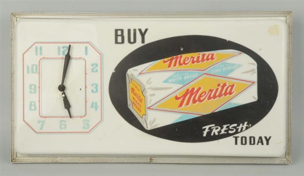 1950S MERITA BREAD ADVERTISING CLOCK.             