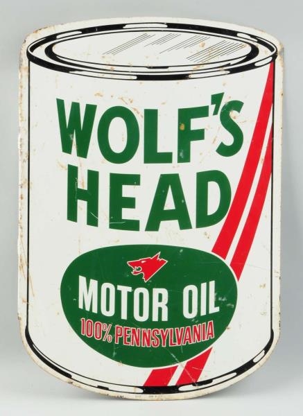 1960S WOLFS HEADS DOUBLE-SIDED SIGN.             