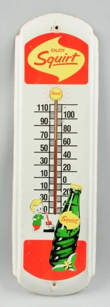 1960S SQUIRT ADVERTISING THERMOMETERS.            