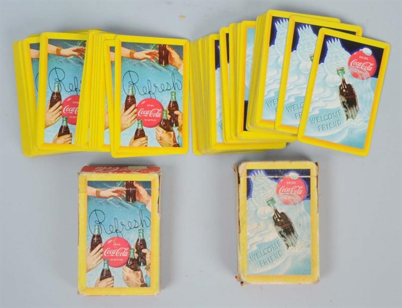 LOT OF 2: 1950S COCA-COLA PLAYING CARD DECKS.     