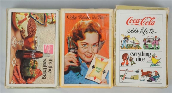 LOT OF 3: COCA-COLA PLAYING CARD DECKS.           