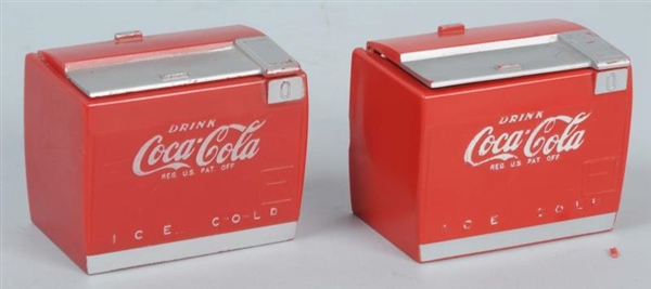 LOT OF 2: SMALL COCA-COLA COOLER MUSIC BOXES.     