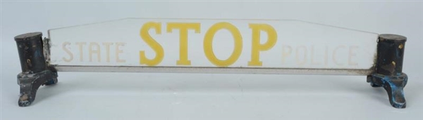 EARLY GLASS STATE POLICE "STOP" SIGN.             