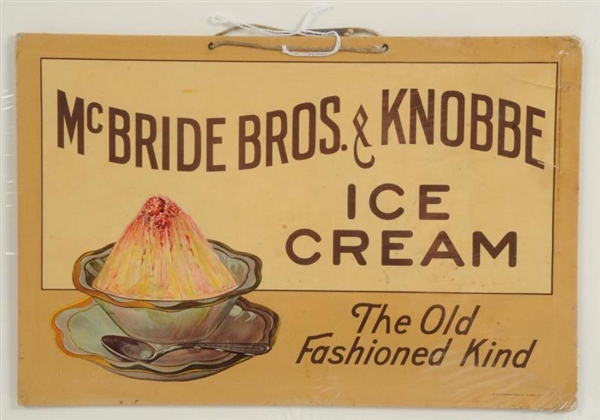 MCBRIDE BROS & KNOBBE ICE CREAM SIGN.             