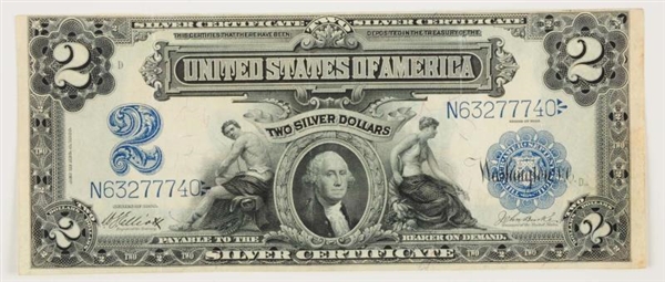 $2 1899 LARGE SILVER CERTIFICATE.                 