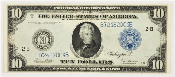 $10 1914 FEDERAL RESERVE NOTE.                    