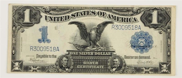$1 1899 SILVER CERTIFICATE WITH BLUE SEAL         