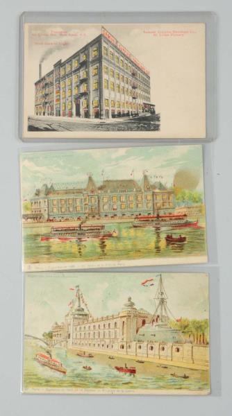 LOT OF 3: HOLD-TO-LIGHT POSTCARDS.                