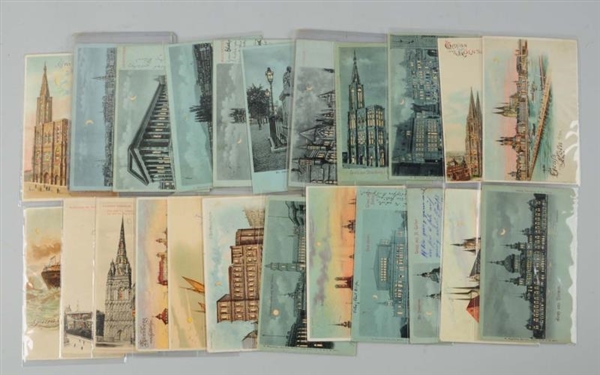 LOT OF 23: EUROPEAN HOLD-TO-LIGHT POSTCARDS.      