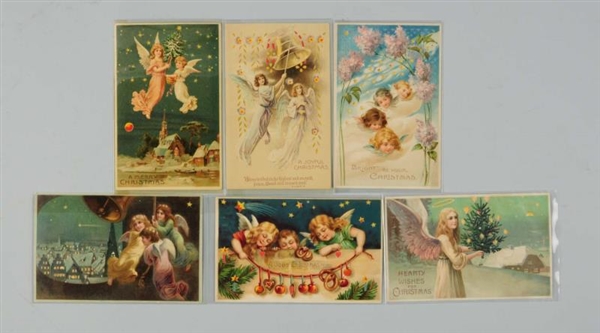 LOT OF 6: CHRISTMAS HOLD-TO-LIGHT POSTCARDS.      