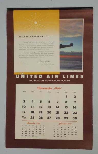 1945 UNITED AIRLINES CALENDAR.                    