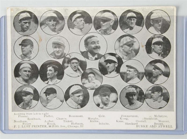 1910 CHICAGO CUBS BASEBALL POSTCARD.              