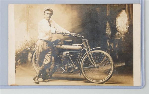 1910 YALE MOTORCYCLE REAL PHOTO POSTCARD.         