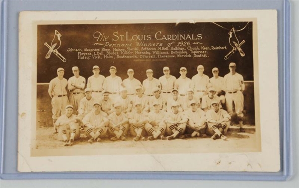 1926 ST. LOUIS CARDINALS REAL PHOTO POSTCARD.     